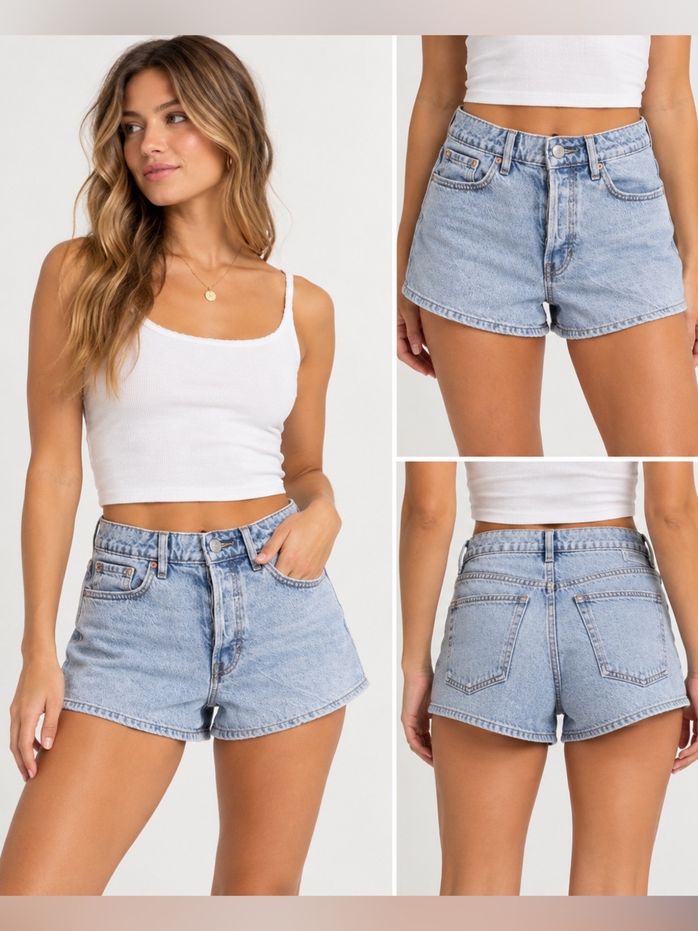 PacSun High Rise Festival Denim Shorts Size 26 Light Wash Jean Shorts